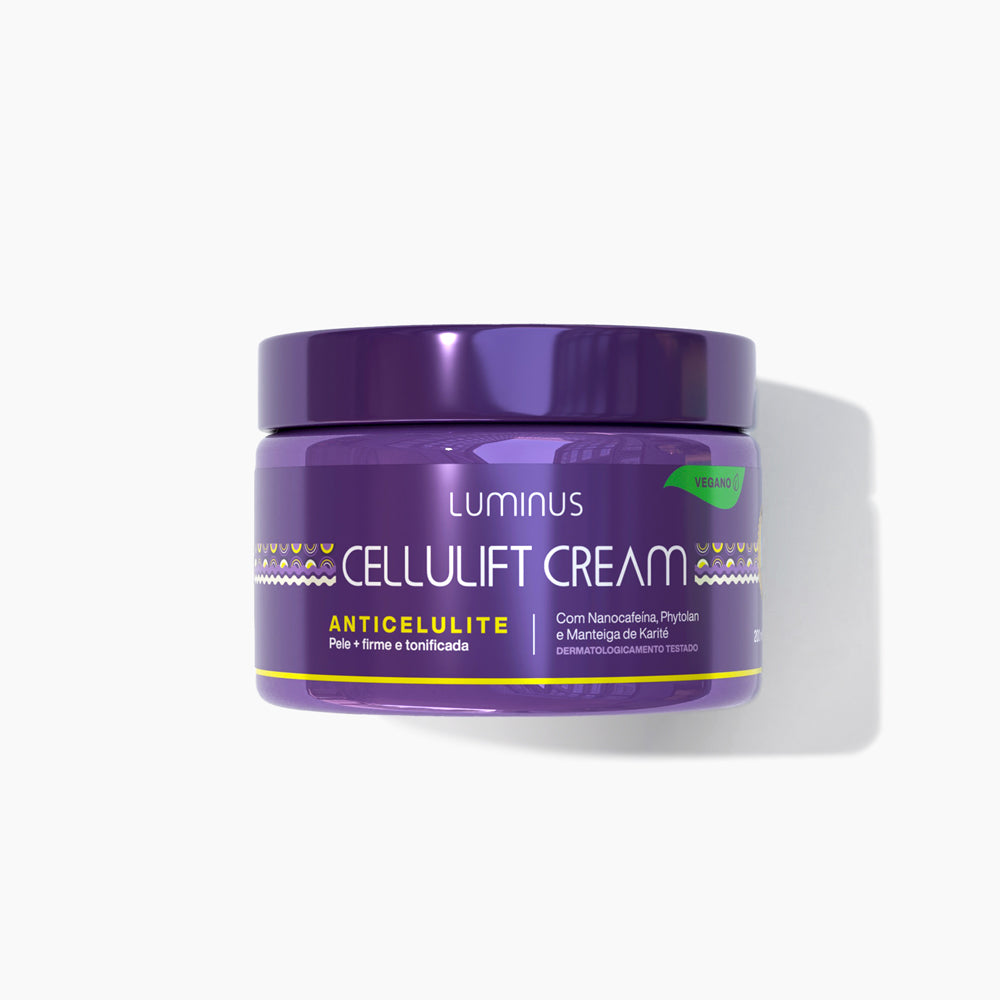 Cellulift Cream, Formulado com Nanocafeína, Phytolan e Manteiga de Karité, este creme anticelulite hidrata e nutre sua pele, reduzindo a aparência da celulite. A leve vermelhidão após a aplicação indica o aumento da circulação, e que sua pele está sendo revitalizada.. Cellulift Cream ajuda a suavizar a pele e reduzir a celulite, promovendo uma aparência mais firme.