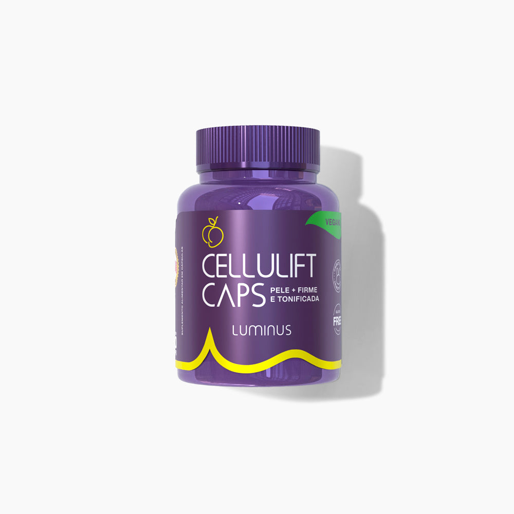 Cellulift Caps, Rico em ingredientes poderosos, nossas cápsulas atuam diretamente na causa da celulite, reduzindo a retenção de líquidos e estimulando a produção de colágeno.. Você já percebeu aquela textura de "casca de laranja" na sua pele? Cellulift Caps é a solução para este dilema. Este suplemento, 100% natural e recheado de ingredientes poderosos, foi cuidadosamente desenvolvido para combater a aparência da "casca de laranja" e melhorar a textura da pele.